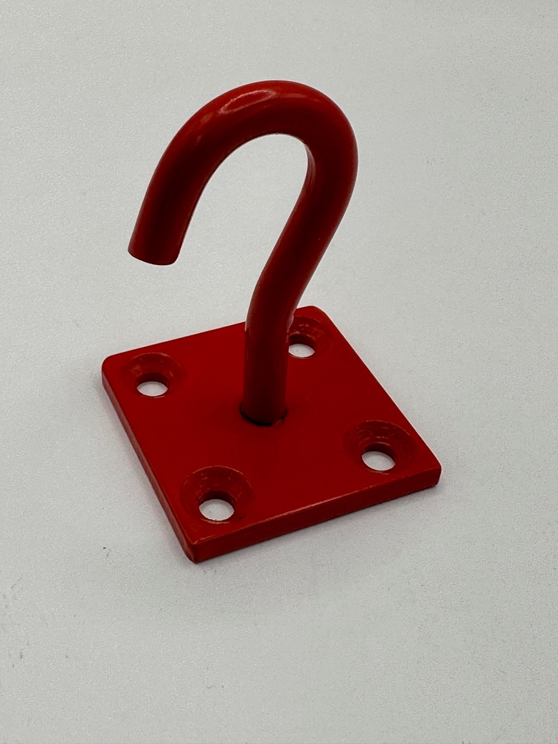 Red Powder Coated Hook on Plate 